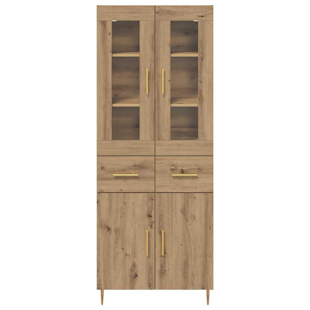 vidaXL Highboard με συρτάρι 2 pcs Artisan Oak Επεξεργασμένο ξύλο