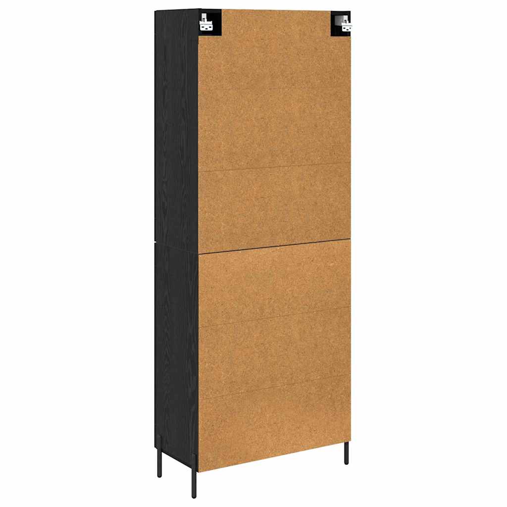 vidaXL Highboard 2 pcs Μαύρη Οξυά Επεξεργασμένο ξύλο