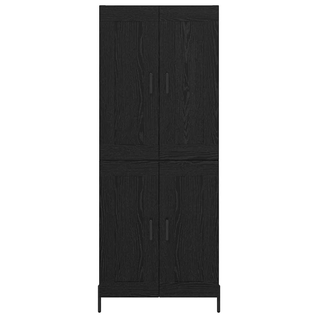 vidaXL Highboard 2 pcs Μαύρη Οξυά Επεξεργασμένο ξύλο