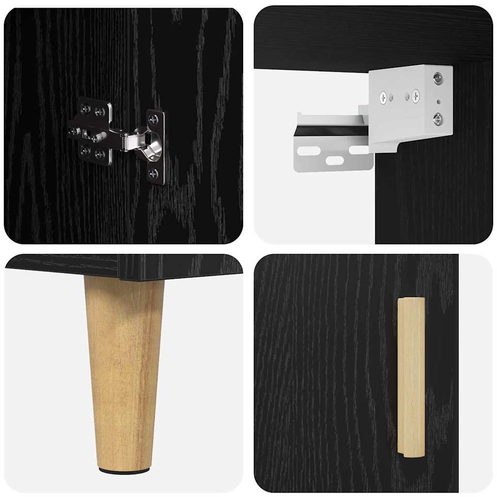 vidaXL Highboard Μαύρη Οξυά 69,5 x 34 x 180 εκ. Επεξεργασμένο ξύλο