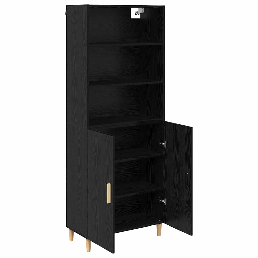 vidaXL Highboard Μαύρη Οξυά 69,5 x 34 x 180 εκ. Επεξεργασμένο ξύλο