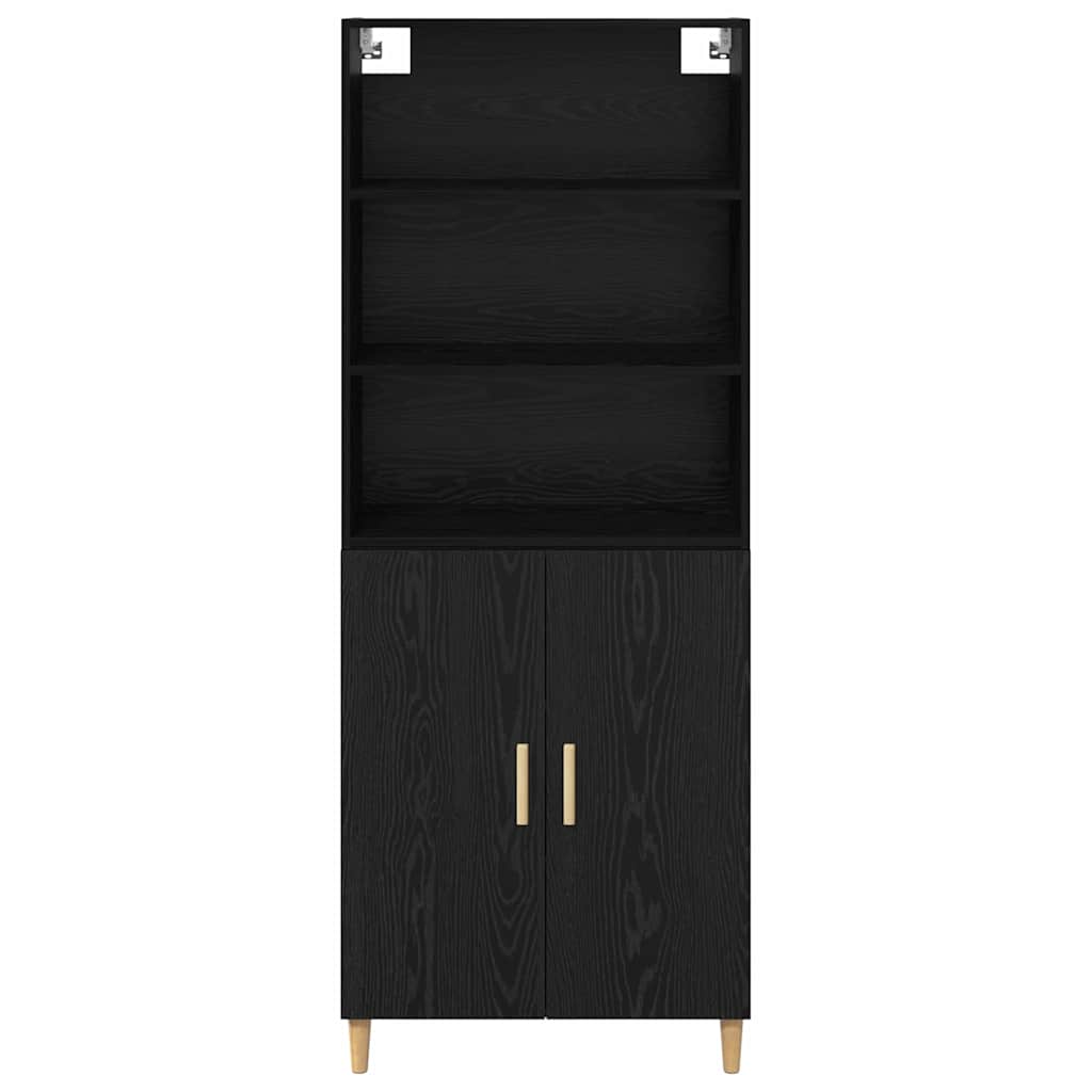 vidaXL Highboard Μαύρη Οξυά 69,5 x 34 x 180 εκ. Επεξεργασμένο ξύλο