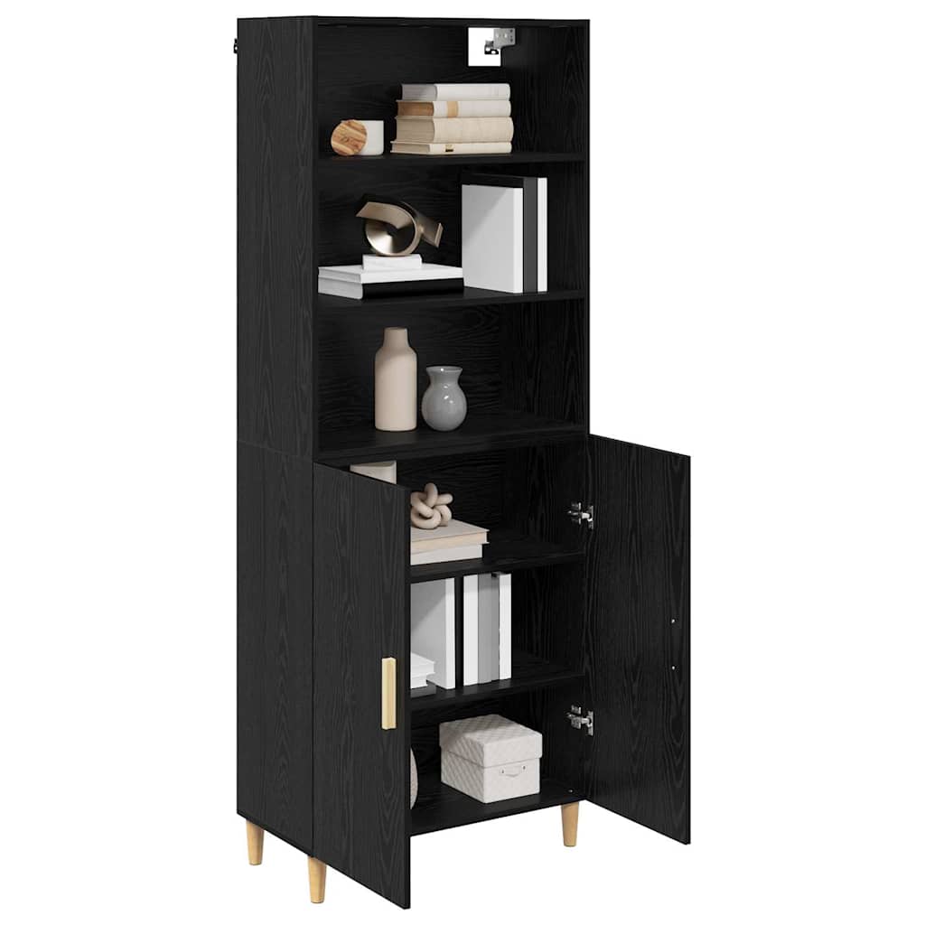 vidaXL Highboard Μαύρη Οξυά 69,5 x 34 x 180 εκ. Επεξεργασμένο ξύλο