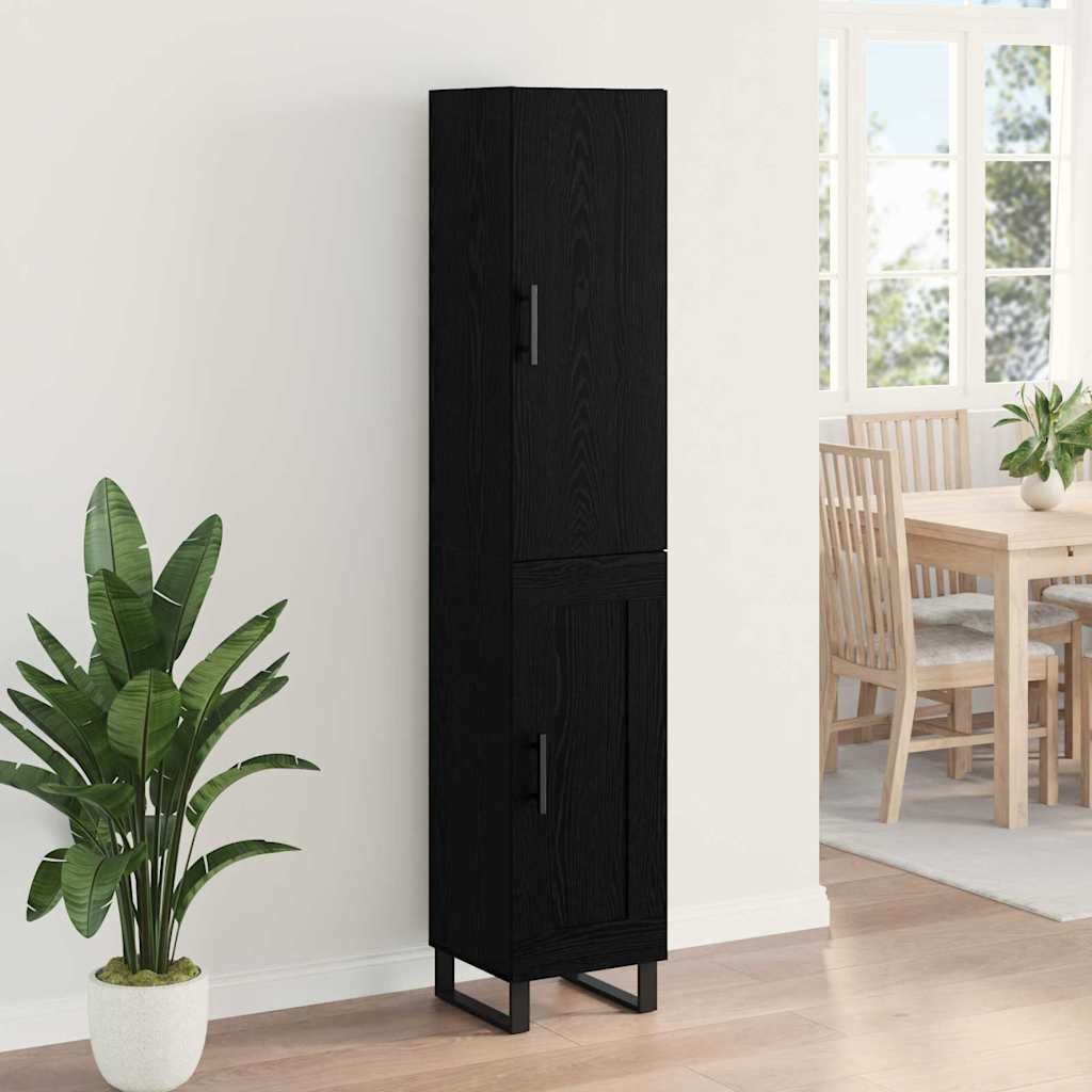 vidaXL Highboard Μαύρη Οξυά 34,5 x 34 x 180 εκ. Επεξεργασμένο ξύλο