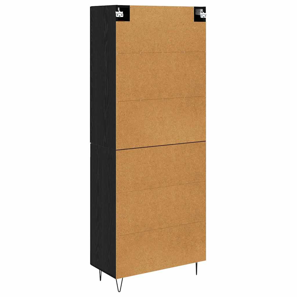 vidaXL Highboard Μαύρη Οξυά 69,5 x 34 x 180 εκ. Επεξεργασμένο ξύλο