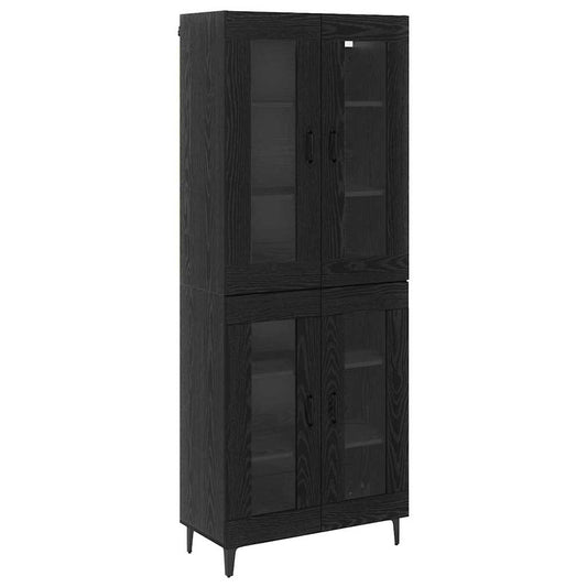 vidaXL Highboard Μαύρη Οξυά 69,5 x 34 x 180 εκ. Επεξεργασμένο ξύλο
