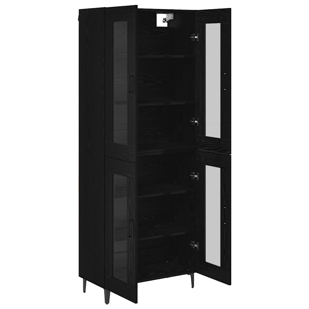 vidaXL Highboard Μαύρη Οξυά 69,5 x 34 x 180 εκ. Επεξεργασμένο ξύλο