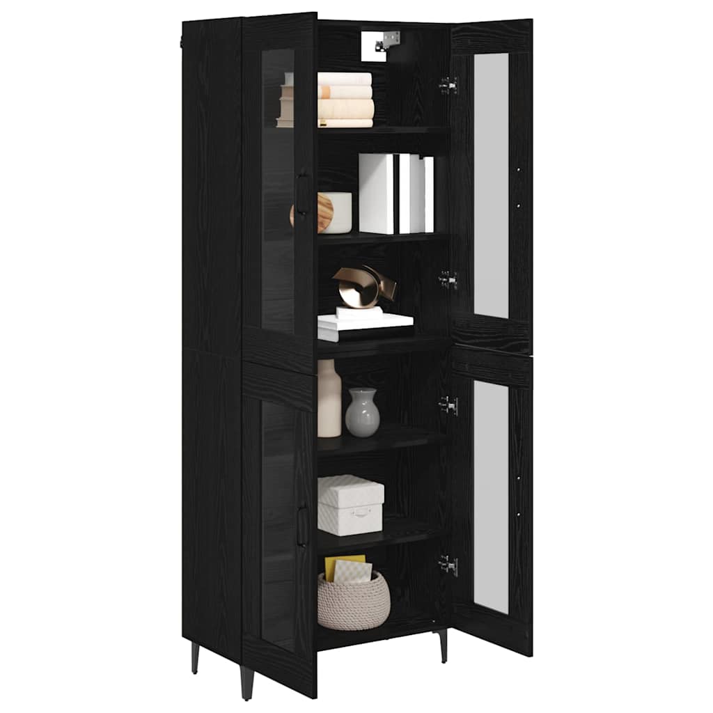 vidaXL Highboard Μαύρη Οξυά 69,5 x 34 x 180 εκ. Επεξεργασμένο ξύλο
