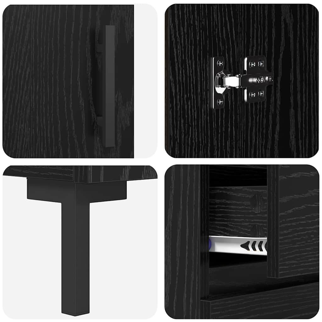 vidaXL Highboard Μαύρη Οξυά 69,5 x 34 x 180 εκ. Επεξεργασμένο ξύλο