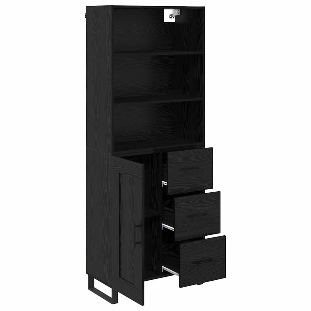 vidaXL Highboard Μαύρη Οξυά 69,5 x 34 x 180 εκ. Επεξεργασμένο ξύλο