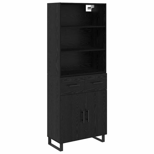 vidaXL Highboard 2 pcs Μαύρη Οξυά 69,5 x 34 x 180 εκ.