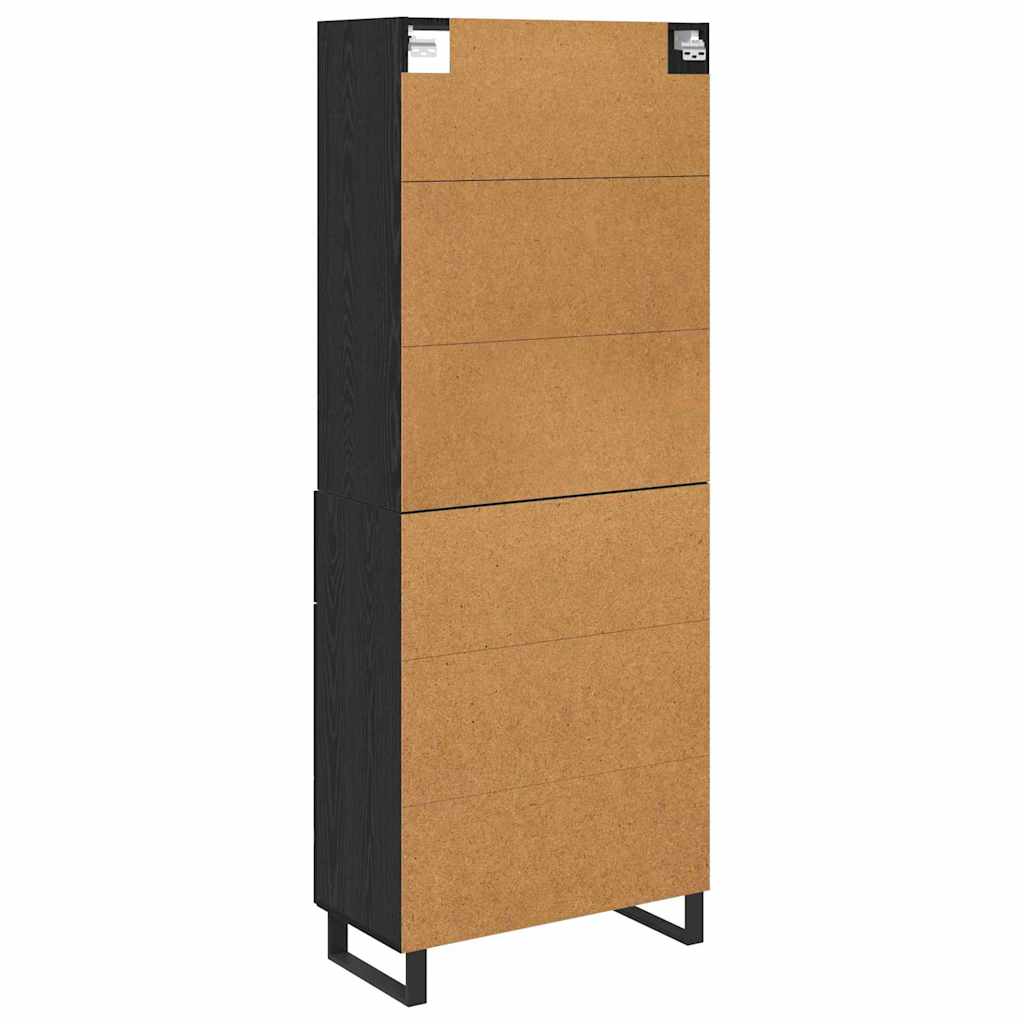 vidaXL Highboard Μαύρη Οξυά 69,5 x 34 x 180 εκ. Επεξεργασμένο ξύλο