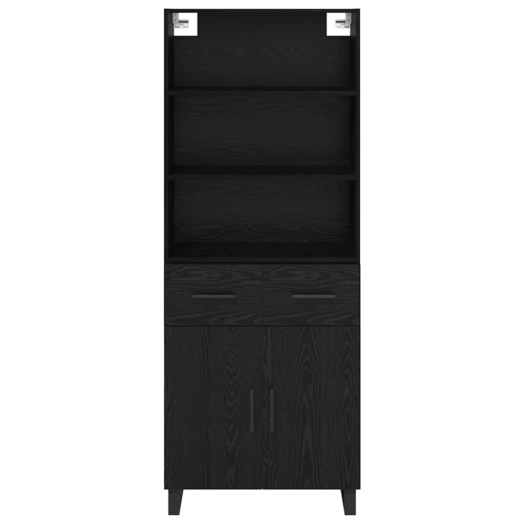 vidaXL Highboard Μαύρη Οξυά 69,5 x 34 x 180 εκ. Επεξεργασμένο ξύλο