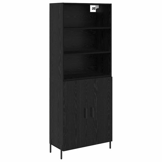 vidaXL Highboard Μαύρη Οξυά 69,5 x 34 x 180 εκ. Επεξεργασμένο ξύλο