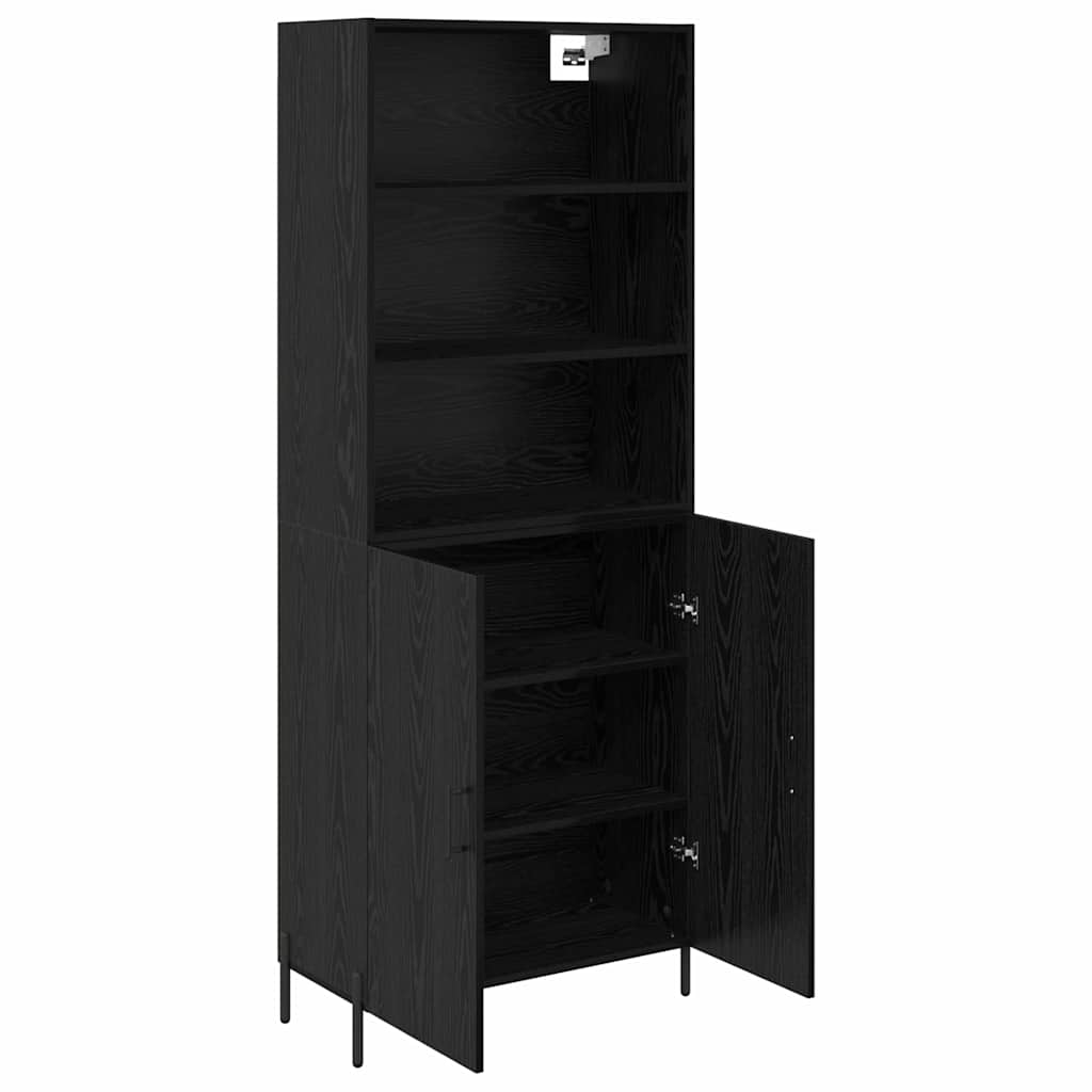 vidaXL Highboard Μαύρη Οξυά 69,5 x 34 x 180 εκ. Επεξεργασμένο ξύλο