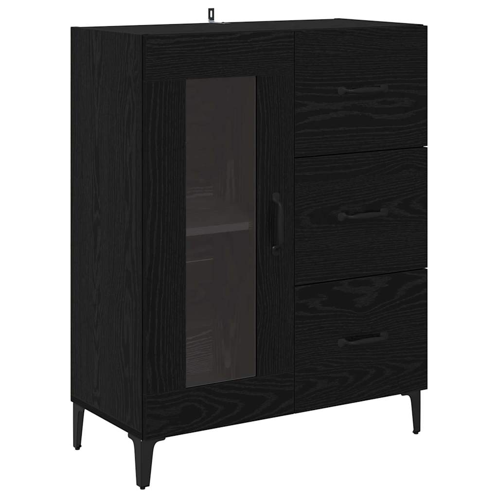 vidaXL Highboard Μαύρη Οξυά 69,5 x 34 x 180 εκ. Επεξεργασμένο ξύλο