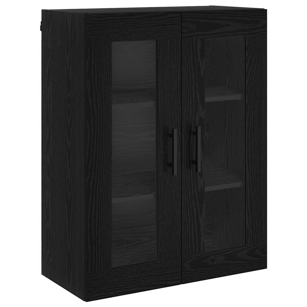 vidaXL Highboard με συρτάρι 2 pcs Μαύρη Οξυά Σύνθετο Ξύλο και Γυαλί