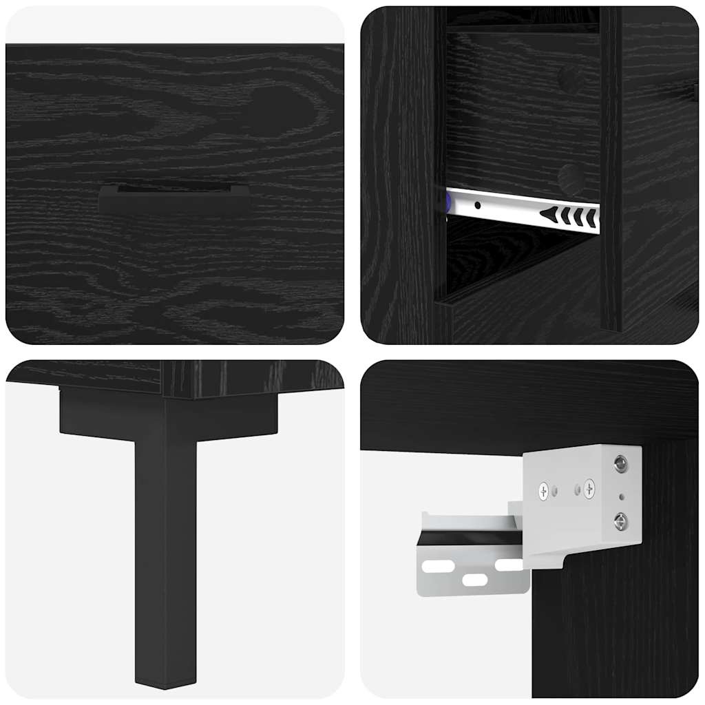 vidaXL Highboard Μαύρη Οξυά 69,5 x 34 x 180 εκ. Επεξεργασμένο ξύλο