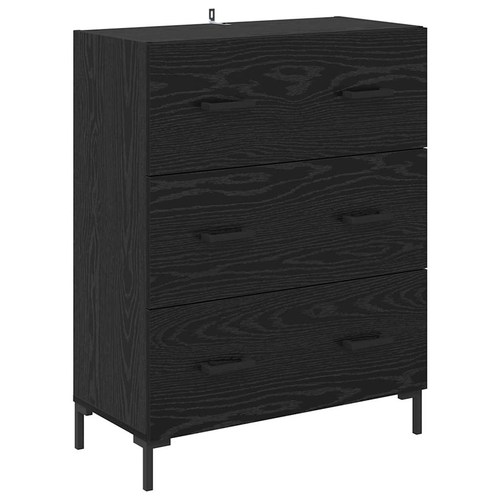 vidaXL Highboard Μαύρη Οξυά 69,5 x 34 x 180 εκ. Επεξεργασμένο ξύλο
