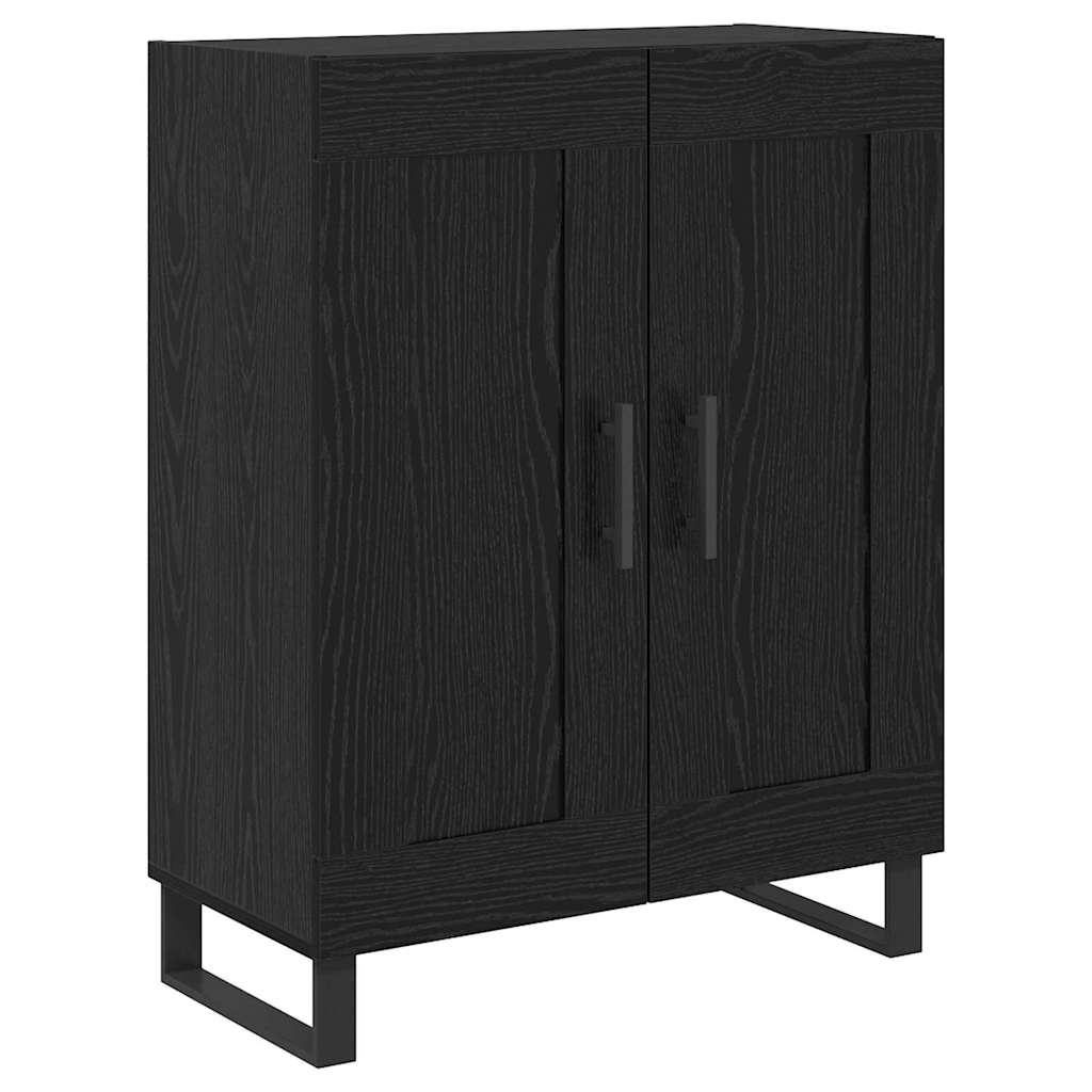 vidaXL Highboard 2 pcs Μαύρη Οξυά Σύνθετο Ξύλο και Γυαλί