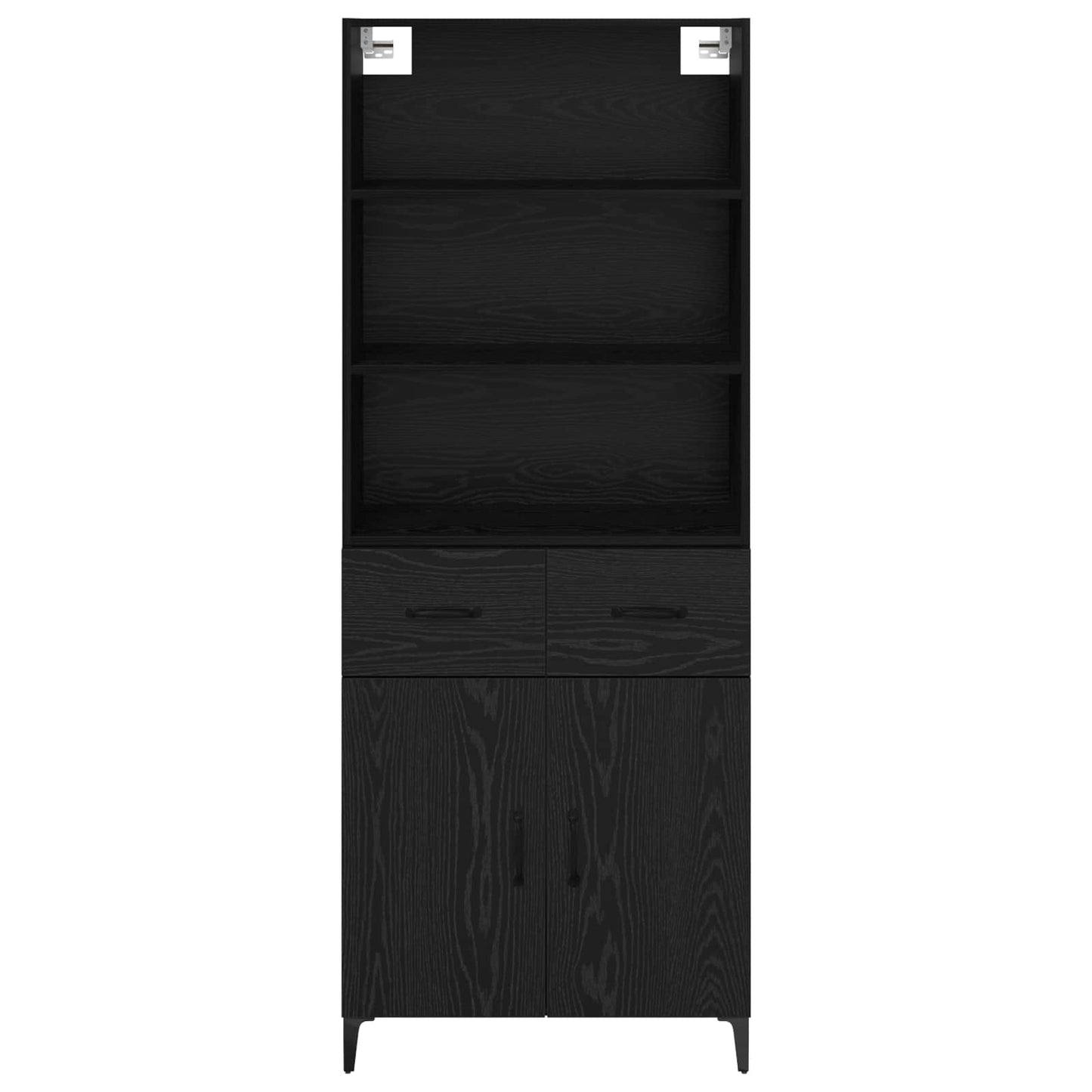 vidaXL Highboard Μαύρη Οξυά 69,5 x 34 x 180 εκ. Επεξεργασμένο ξύλο