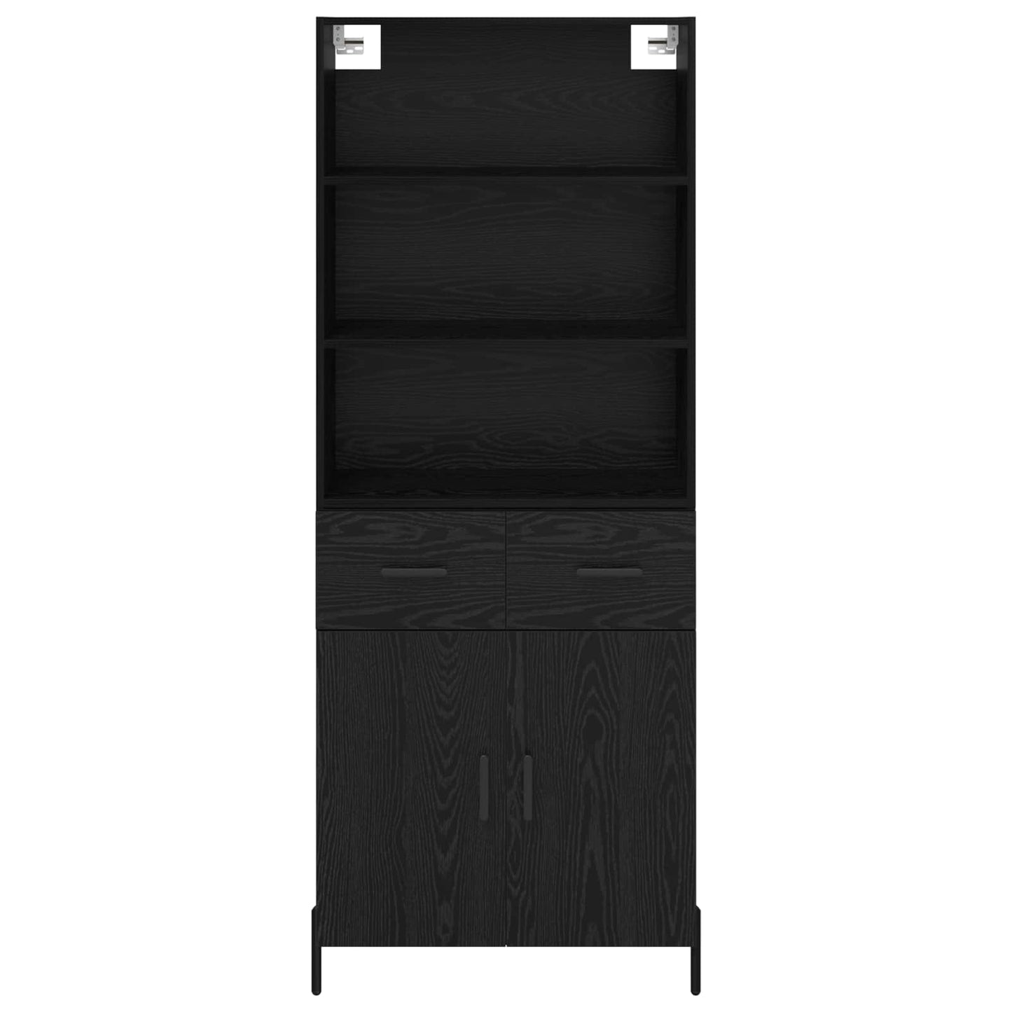 vidaXL Highboard Μαύρη δρυς 69,5 x 34 x 180 εκ. Επεξεργασμένο ξύλο