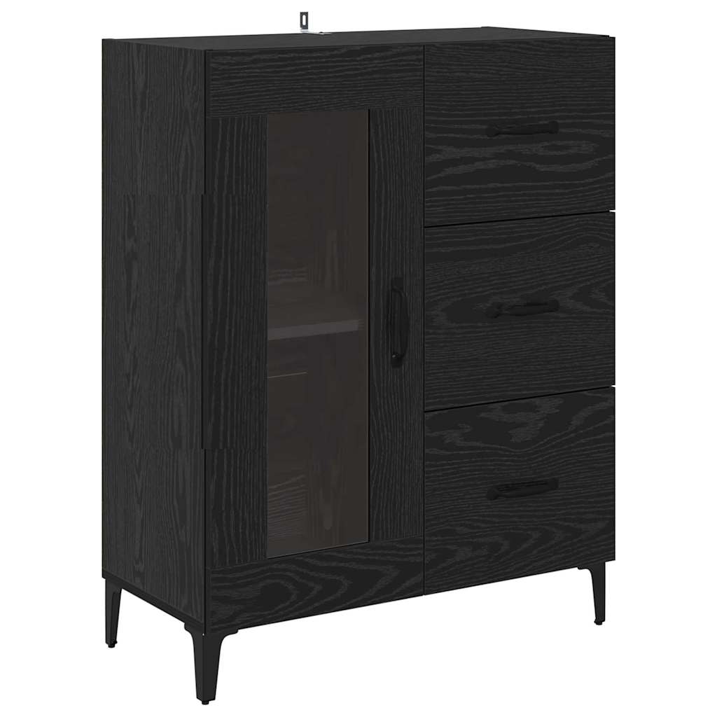 vidaXL Highboard Μαύρη Οξυά 69,5 x 34 x 180 εκ. Επεξεργασμένο ξύλο