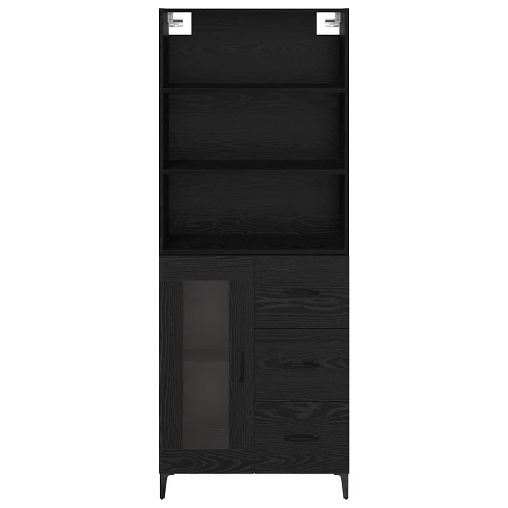 vidaXL Highboard Μαύρη Οξυά 69,5 x 34 x 180 εκ. Επεξεργασμένο ξύλο