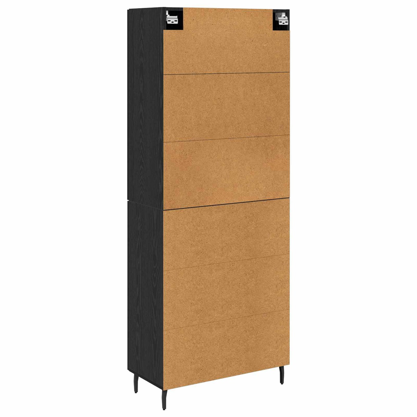 vidaXL Highboard 2 pcs Μαύρη δρυς Σύνθετο Ξύλο και Γυαλί