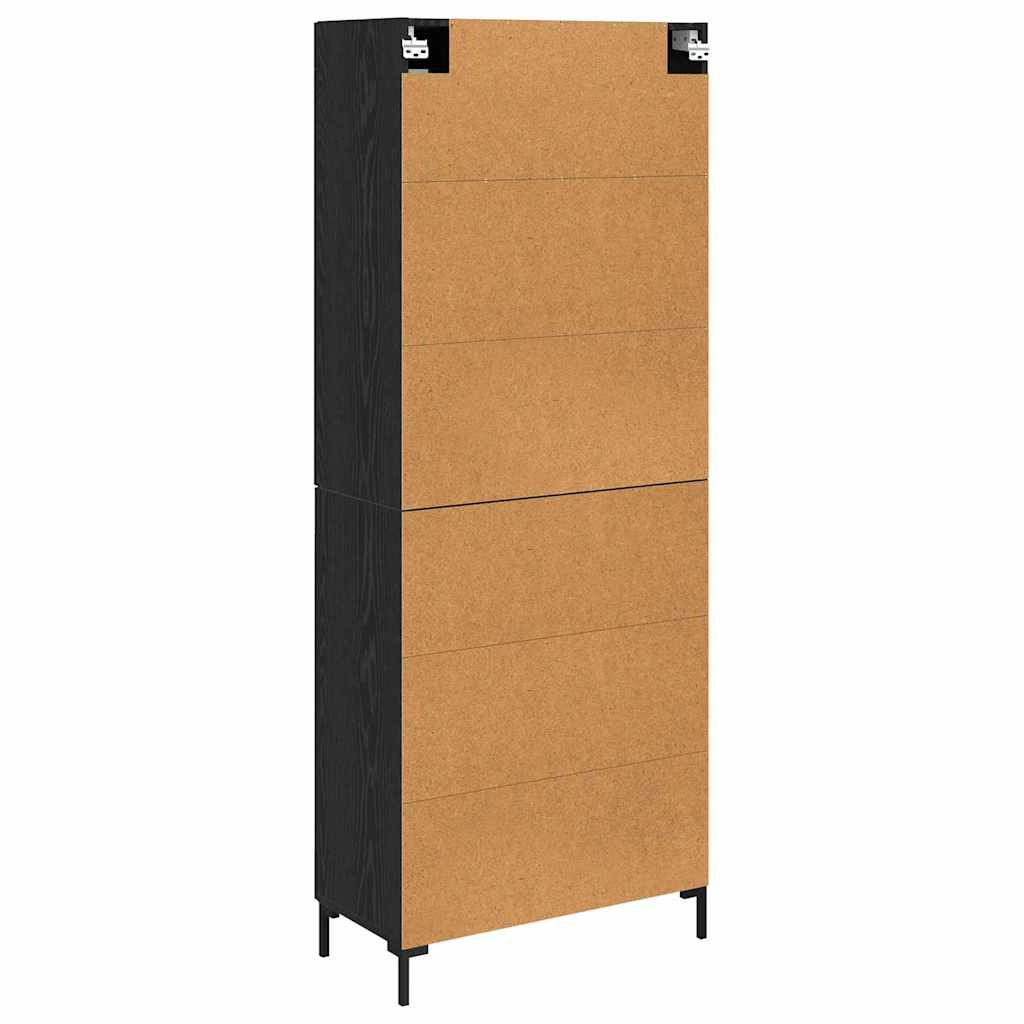 vidaXL Highboard Επιτοίχιο 2 pcs Μαύρη Οξυά 69,5 x 34 x 180 εκ.