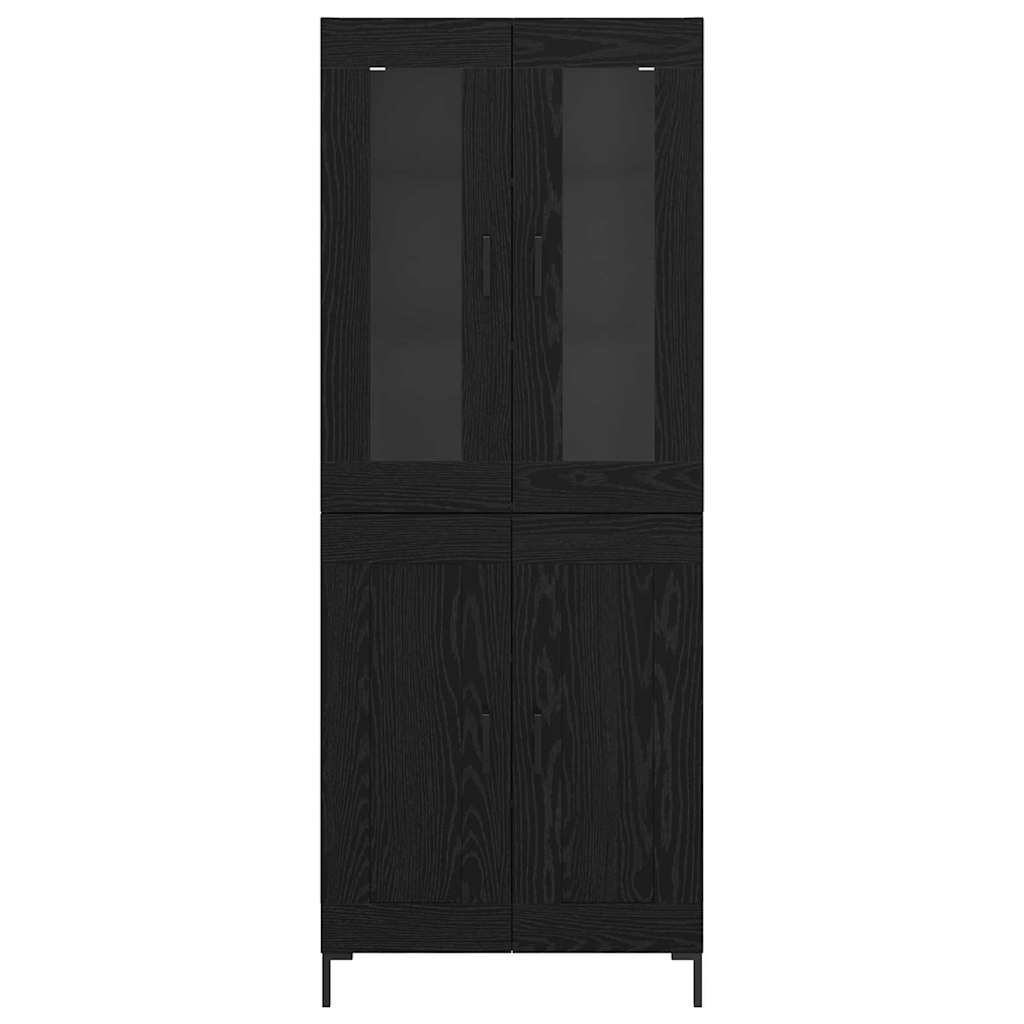 vidaXL Highboard Επιτοίχιο 2 pcs Μαύρη Οξυά 69,5 x 34 x 180 εκ.