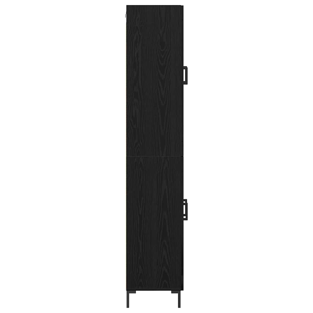 vidaXL Highboard Επιτοίχιο 2 pcs Μαύρη Οξυά 69,5 x 34 x 180 εκ.