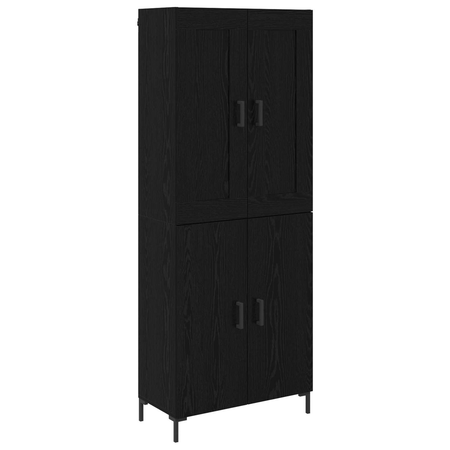 vidaXL Highboard 2 pcs Μαύρη Οξυά Επεξεργασμένο ξύλο