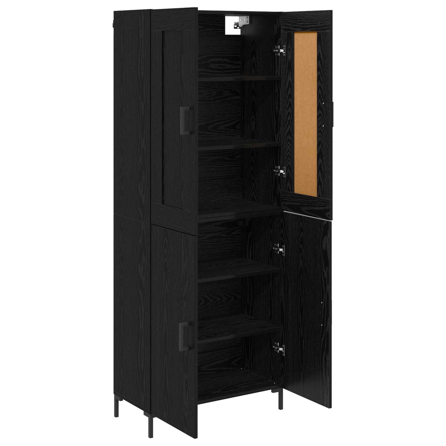 vidaXL Highboard 2 pcs Μαύρη Οξυά Επεξεργασμένο ξύλο