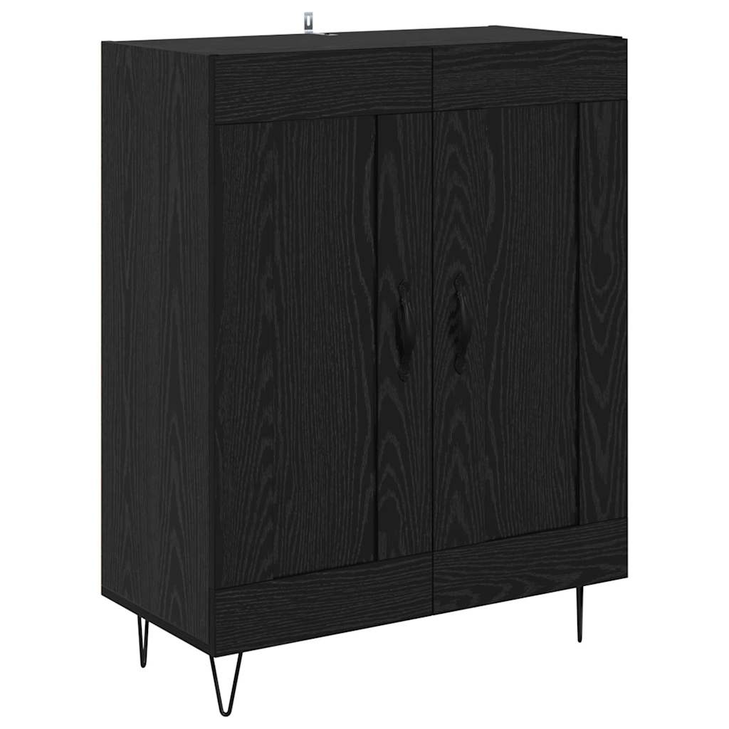 vidaXL Highboard 2 pcs Μαύρη Οξυά Μηχανική ξυλεία και γυαλί
