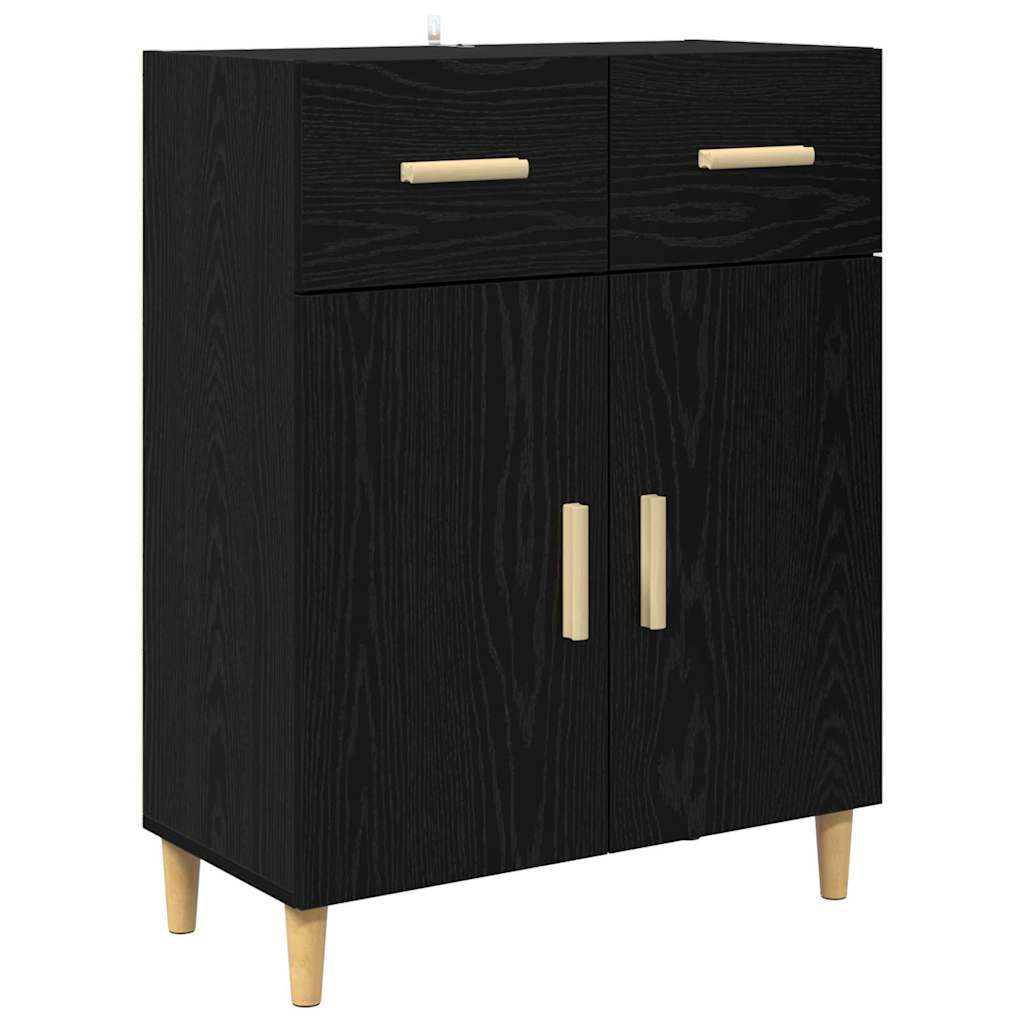 vidaXL Highboard Μαύρη Οξυά 69,5 x 34 x 180 εκ. Επεξεργασμένο ξύλο