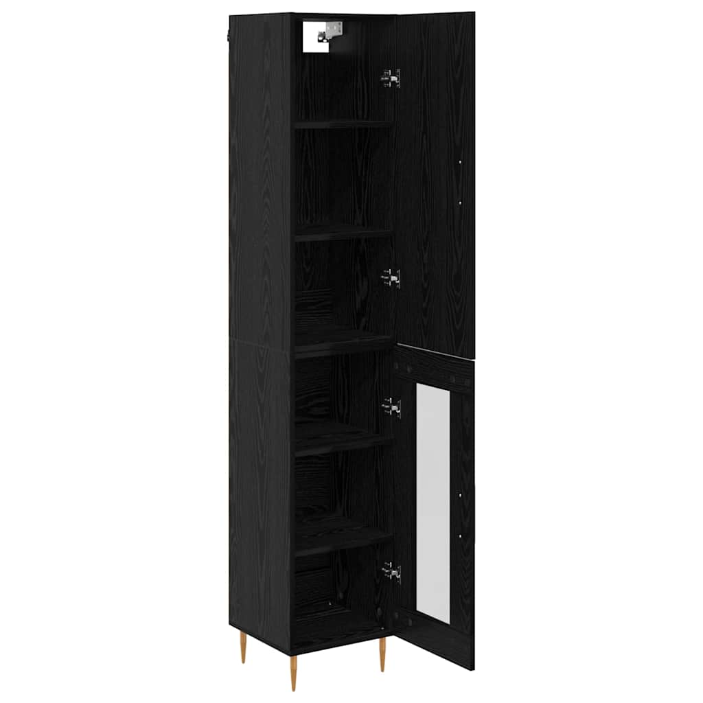 vidaXL Highboard 2 pcs Μαύρη Οξυά Επεξεργασμένο ξύλο