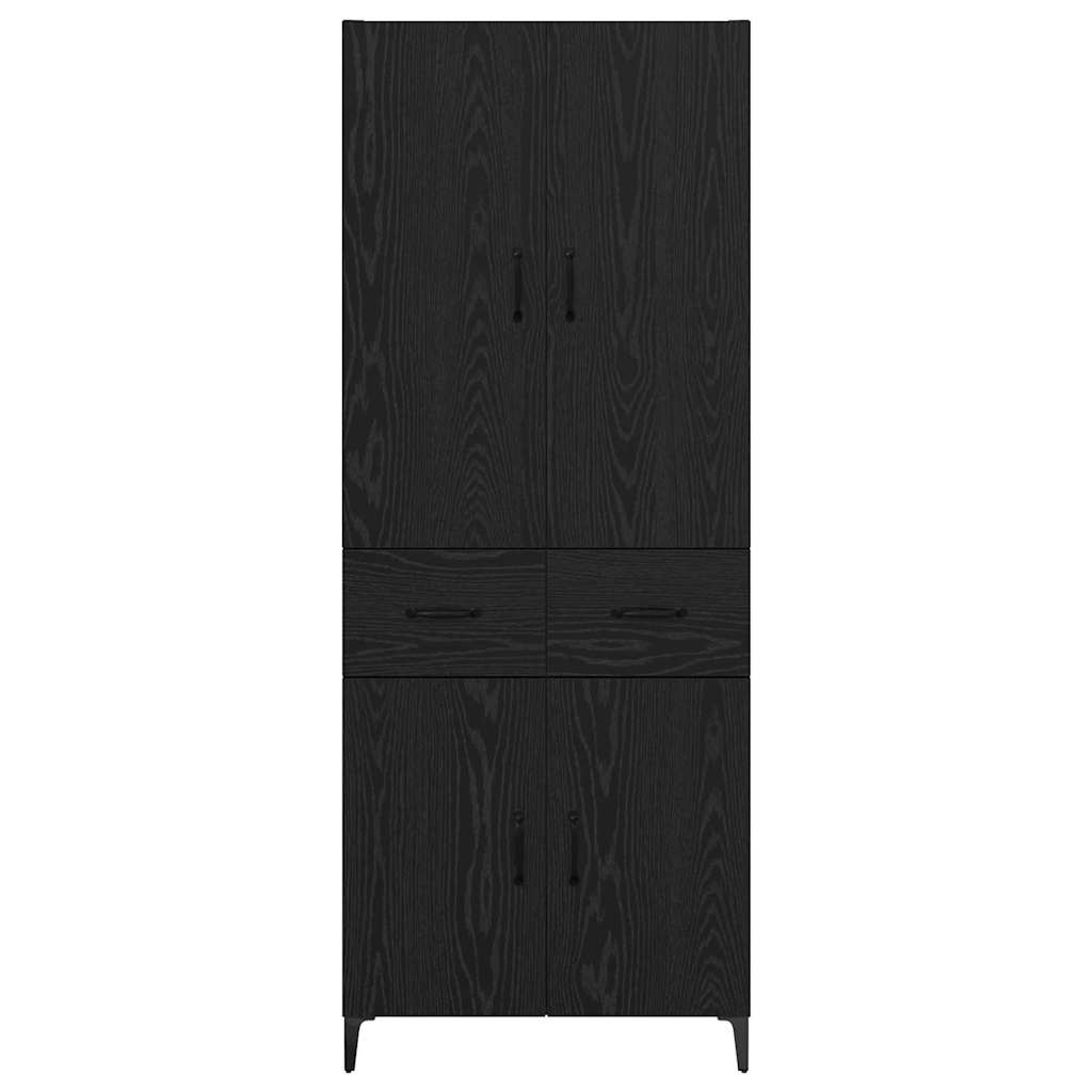 vidaXL Highboard Μαύρη Οξυά 69,5 x 34 x 180 εκ. Επεξεργασμένο ξύλο