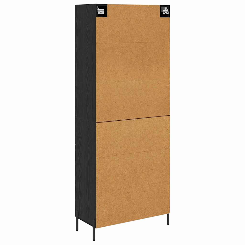 vidaXL Highboard με συρτάρι 2 pcs Μαύρη Οξυά Επεξεργασμένο ξύλο