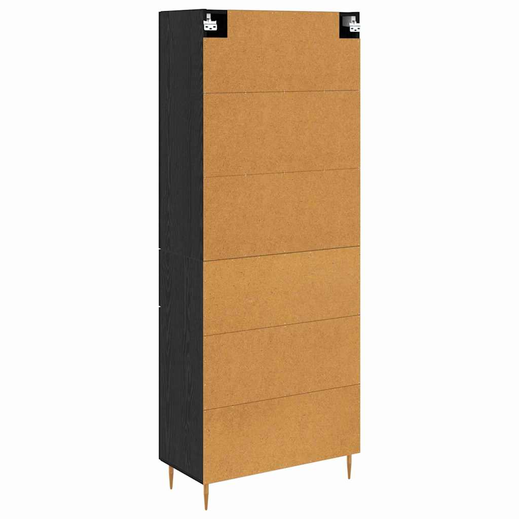 vidaXL Highboard Μαύρη Οξυά 69,5 x 34 x 180 εκ. Επεξεργασμένο ξύλο