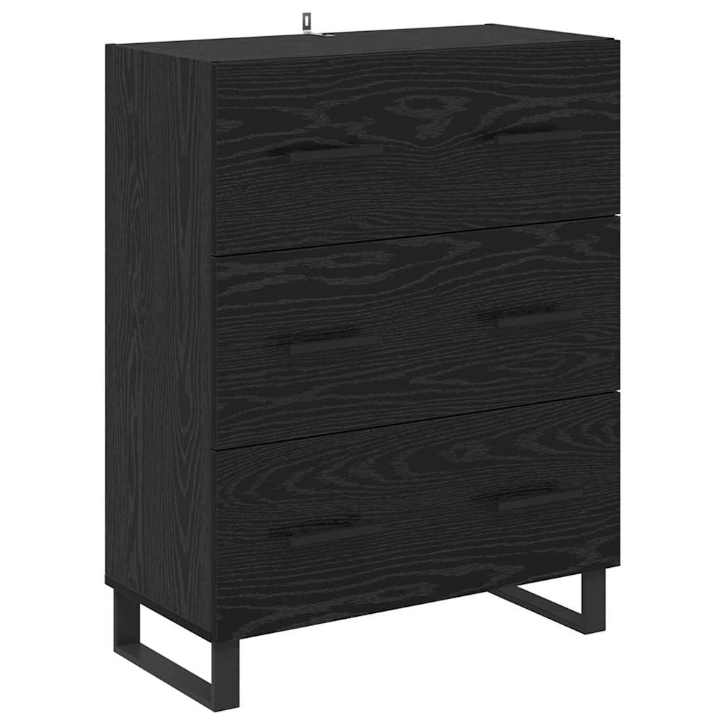 vidaXL Highboard Μαύρη Οξυά 69,5 x 34 x 180 εκ. Επεξεργασμένο ξύλο