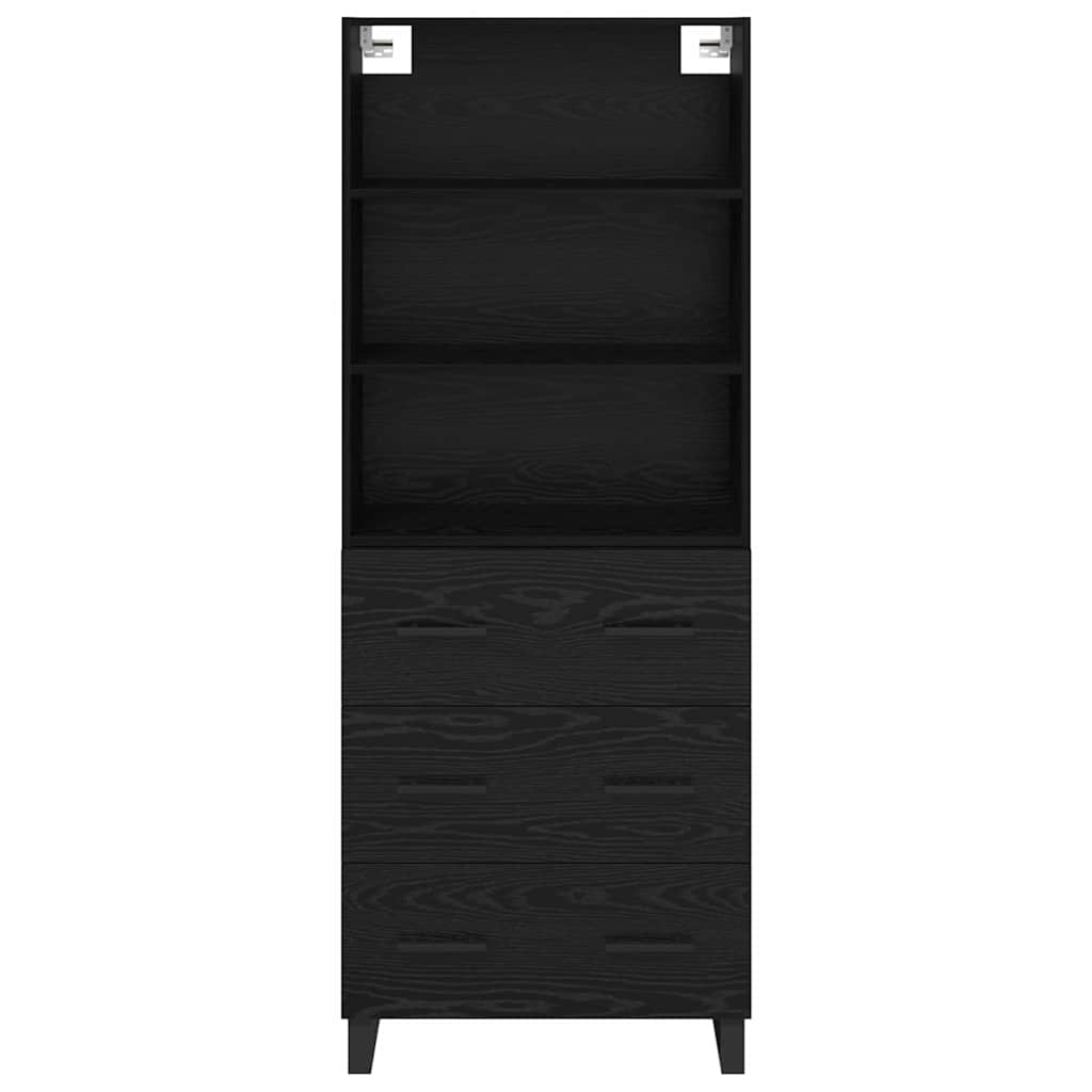 vidaXL Highboard Μαύρη Οξυά 69,5 x 34 x 180 εκ. Επεξεργασμένο ξύλο