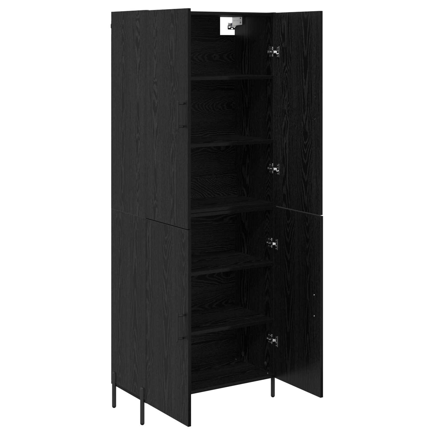 vidaXL Highboard Μαύρη Οξυά 69,5 x 34 x 180 εκ. Επεξεργασμένο ξύλο