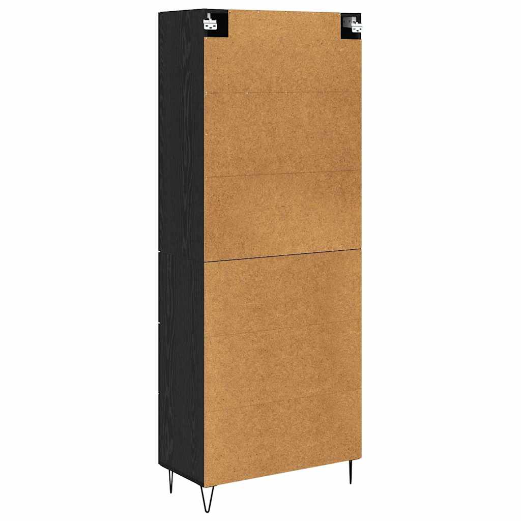 vidaXL Highboard Μαύρη Οξυά 69,5 x 34 x 180 εκ. Επεξεργασμένο ξύλο