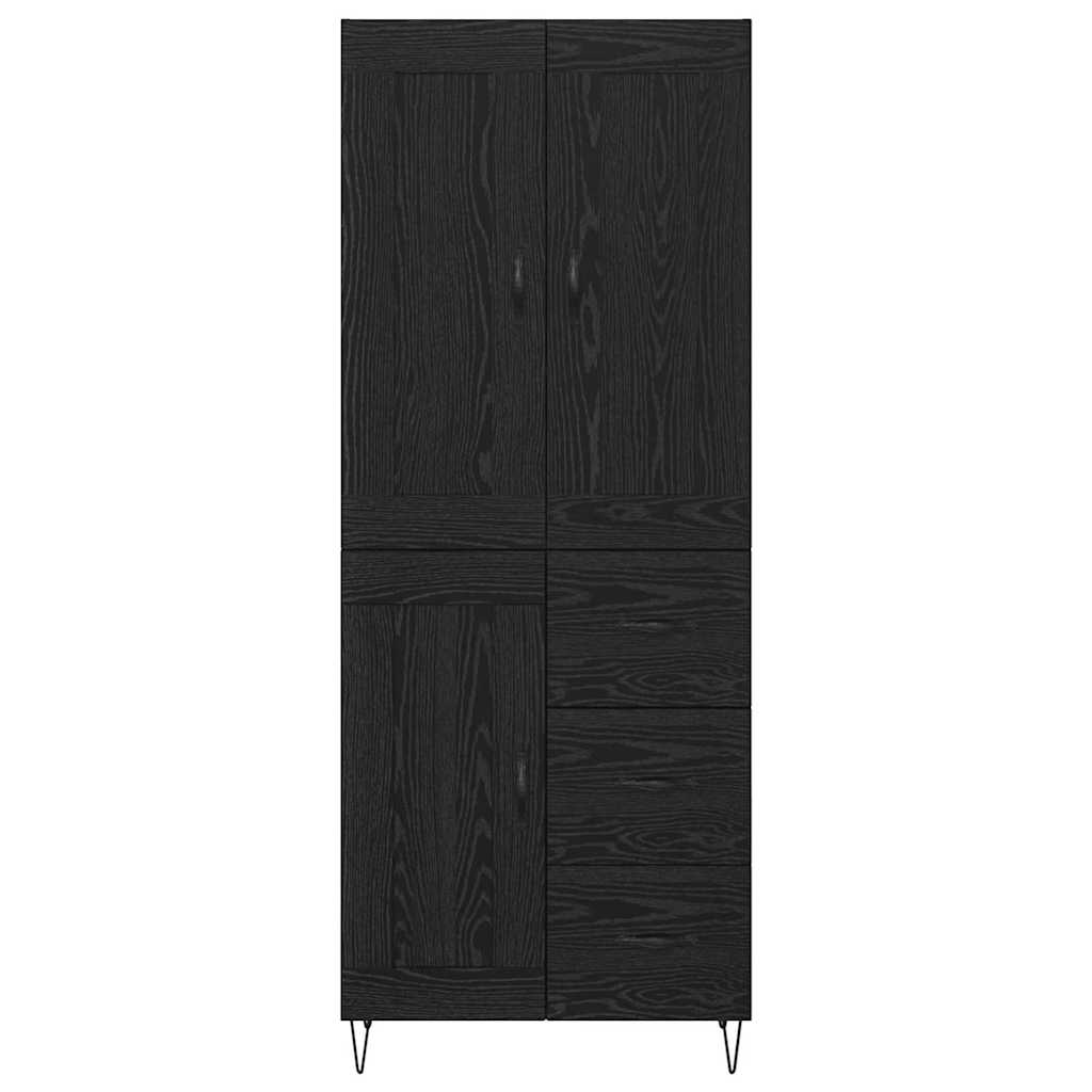 vidaXL Highboard Μαύρη Οξυά 69,5 x 34 x 180 εκ. Επεξεργασμένο ξύλο