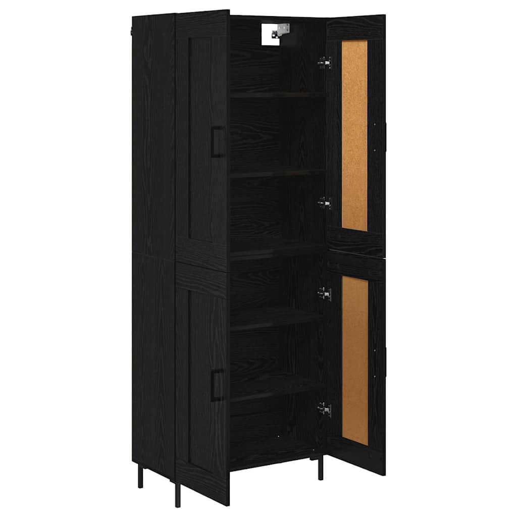 vidaXL Highboard 2 pcs Μαύρη Οξυά Επεξεργασμένο ξύλο