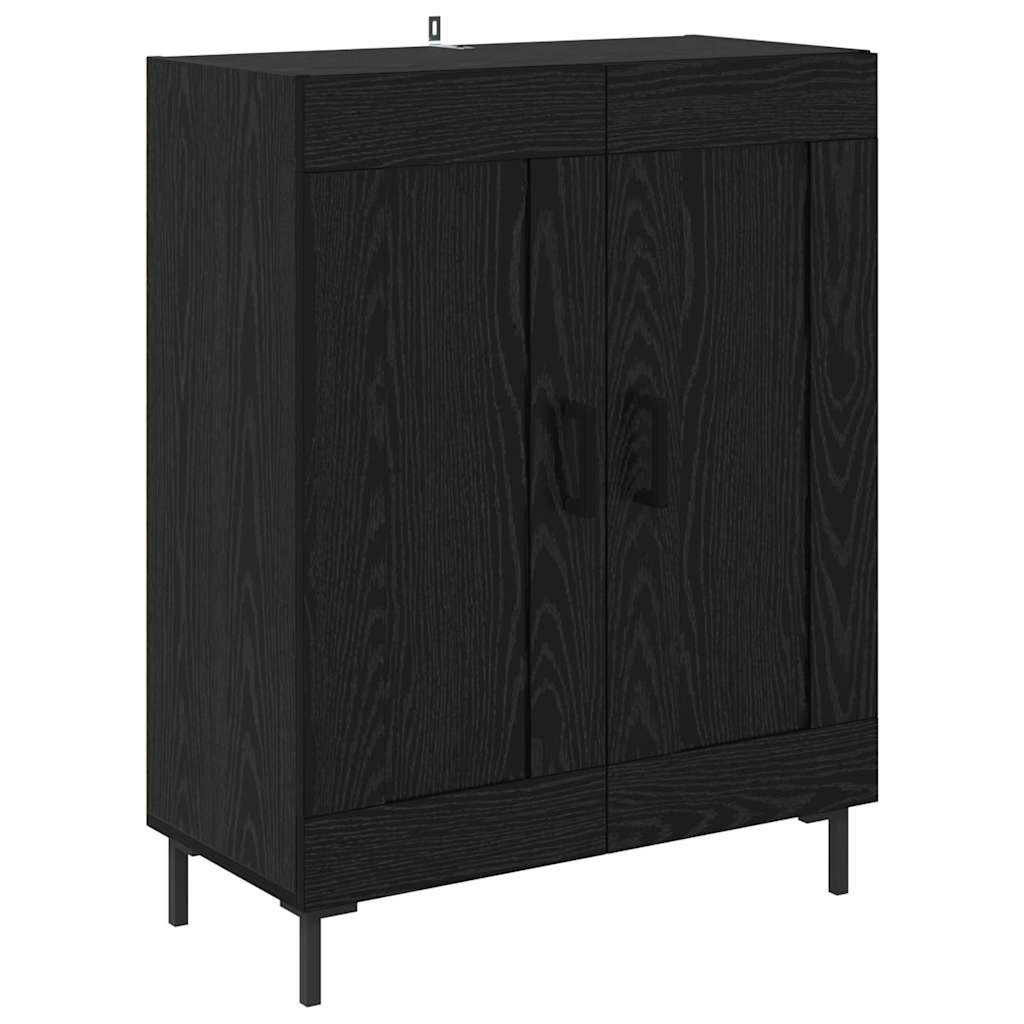 vidaXL Highboard 2 pcs Μαύρη Οξυά Επεξεργασμένο ξύλο