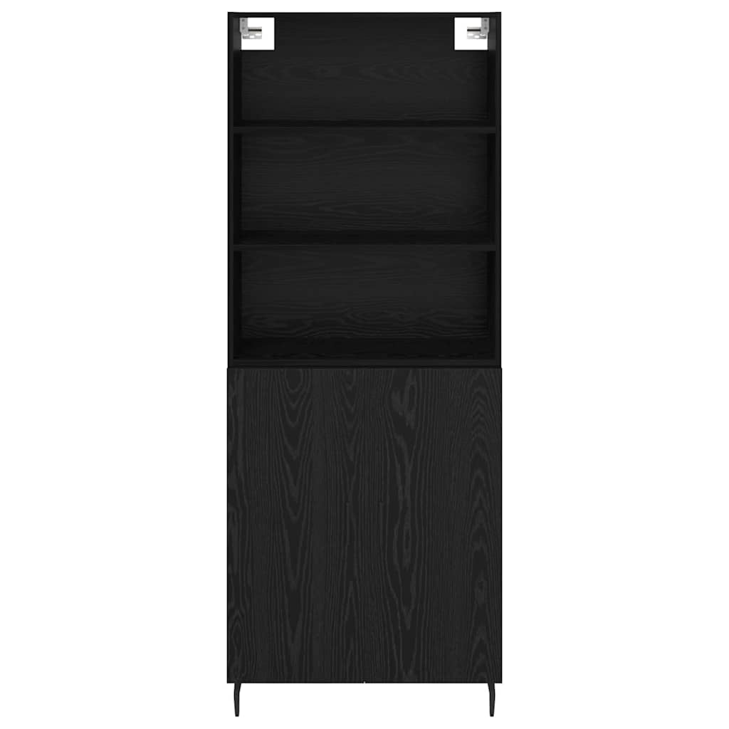 vidaXL Highboard Μαύρη Οξυά 69,5 x 34 x 180 εκ. Σύνθετο Ξύλο και Γυαλί