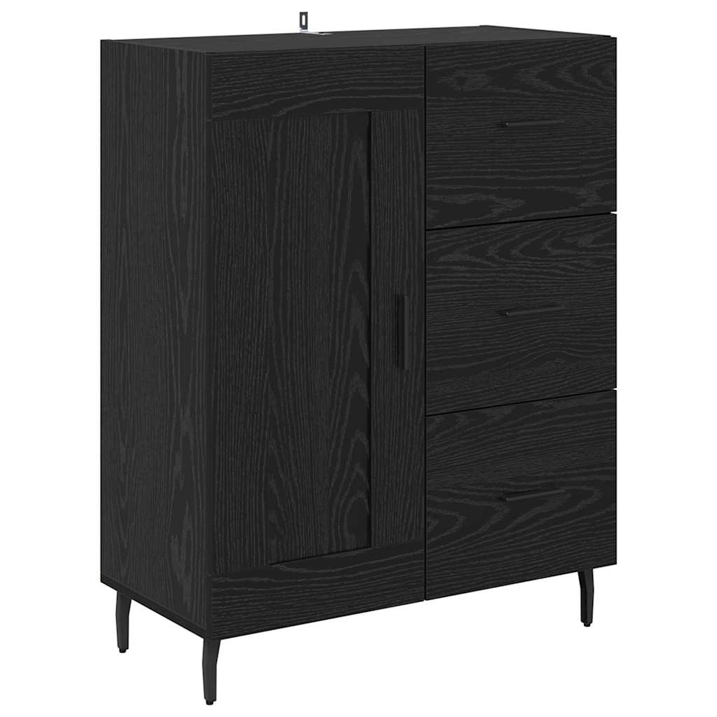 vidaXL Highboard Μαύρη Οξυά 69,5 x 34 x 180 εκ. Σύνθετο Ξύλο και Γυαλί