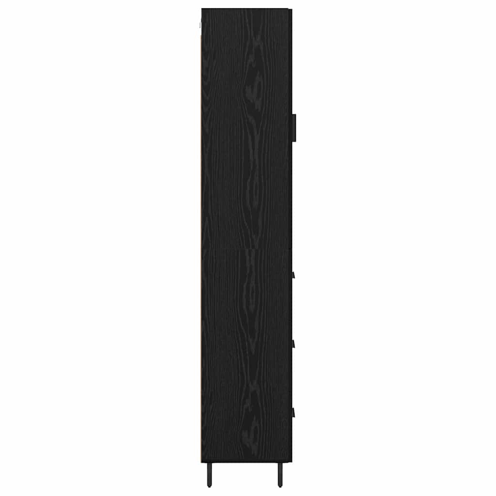vidaXL Highboard Μαύρη Οξυά 34,5 x 34 x 180 εκ. Επεξεργασμένο ξύλο